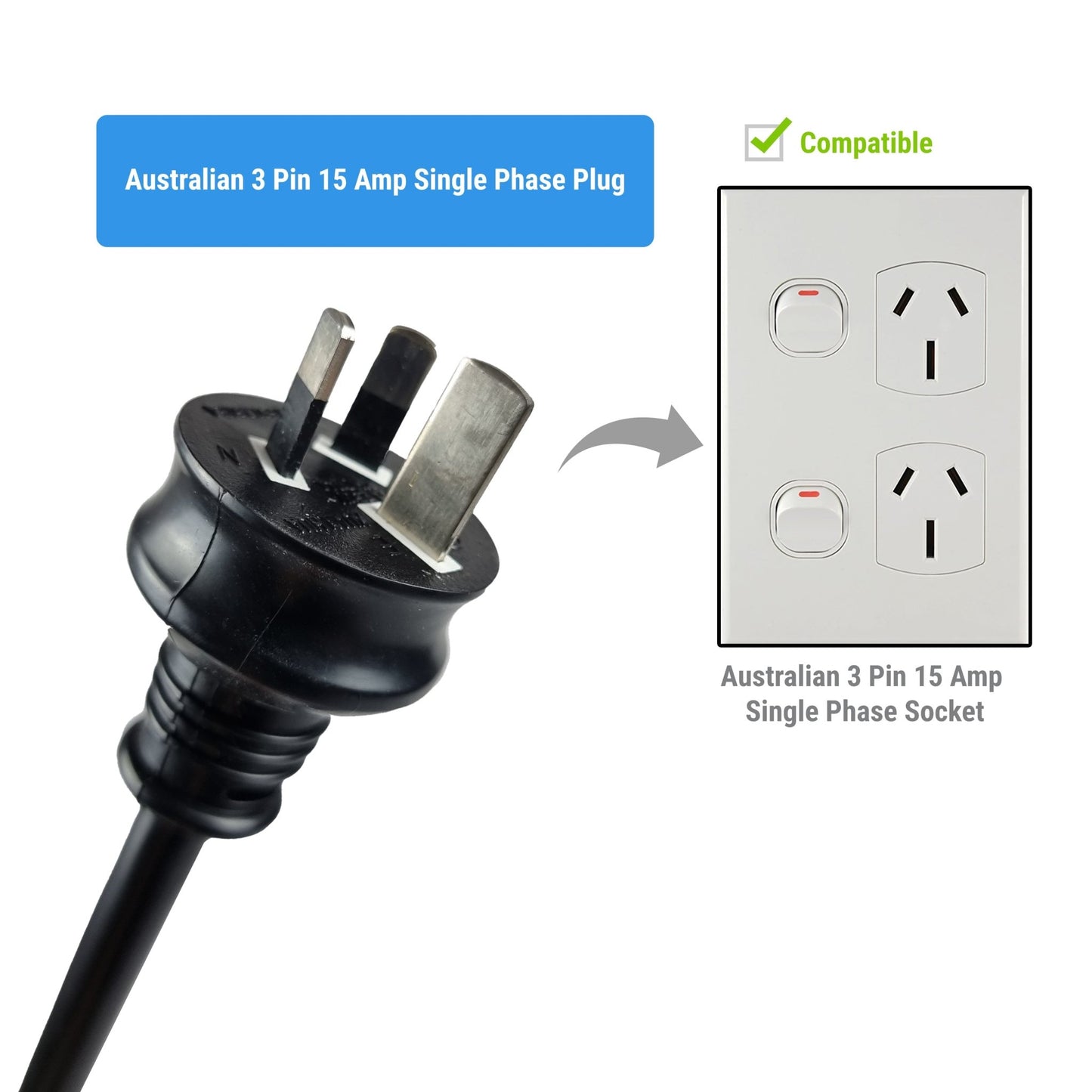 INCHARGEx Portable EV Charger 15 Amp | 3 Pin | 3.4kW | Type 2 Australia Plug 5 metres Max Power Adjustable Fit Tesla Model Y Tesla Model 3 BYD MG EV UMC Replacement - INCHARGEx