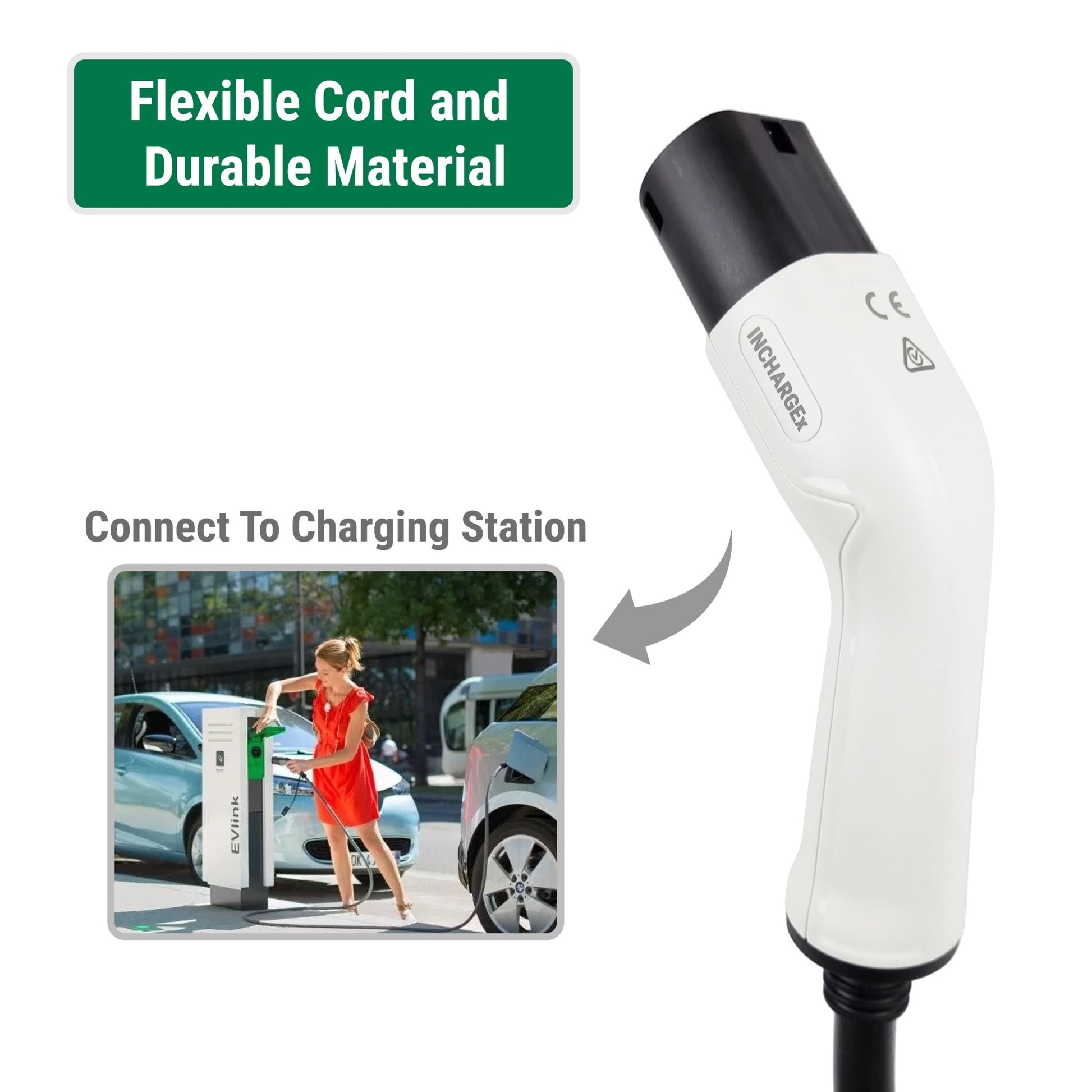 INCHARGEx Premium 22kW | 32Amp | 3 Phase | 480v Type 2 to Type 2 EV Charging Cable 5.4m Ev Portable Charger Black Fit Tesla Model Y Tesla Model 3 Mennekes Tesla Accessories 2022 Australia - INCHARGEx