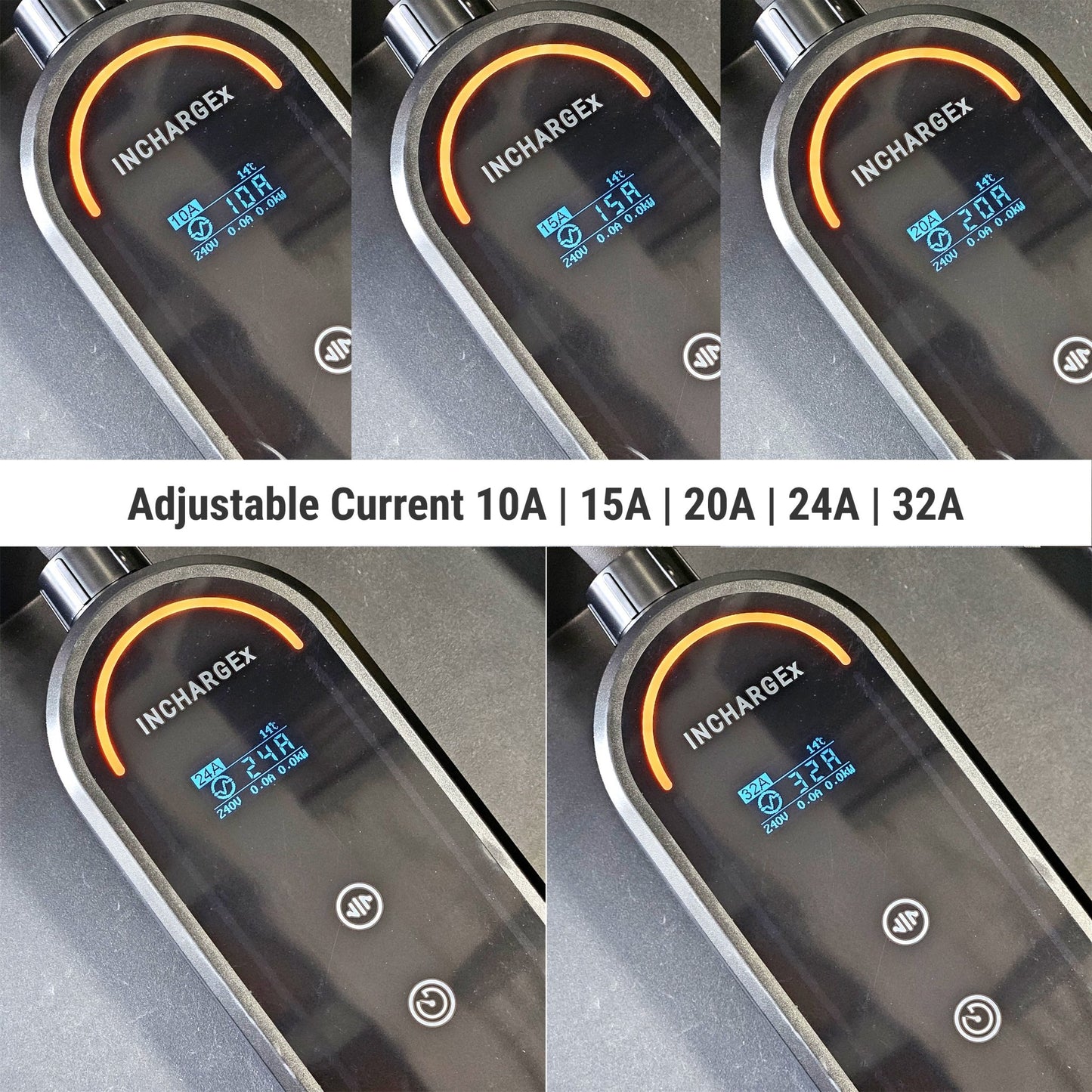 INCHARGEx Premium 32A 7kW Gen 2 Portable EV Charger | 5pin Tail | 7m | Single Phase | Built-in RCD Type B/TypeA+DC6mA | Type 2 Universal Mobile EVSE Max Power Adjustable EV Home Charger Fit Tesla Model 3 Model Y | BYD | MG | Polestar EV Level 2 Mennekes