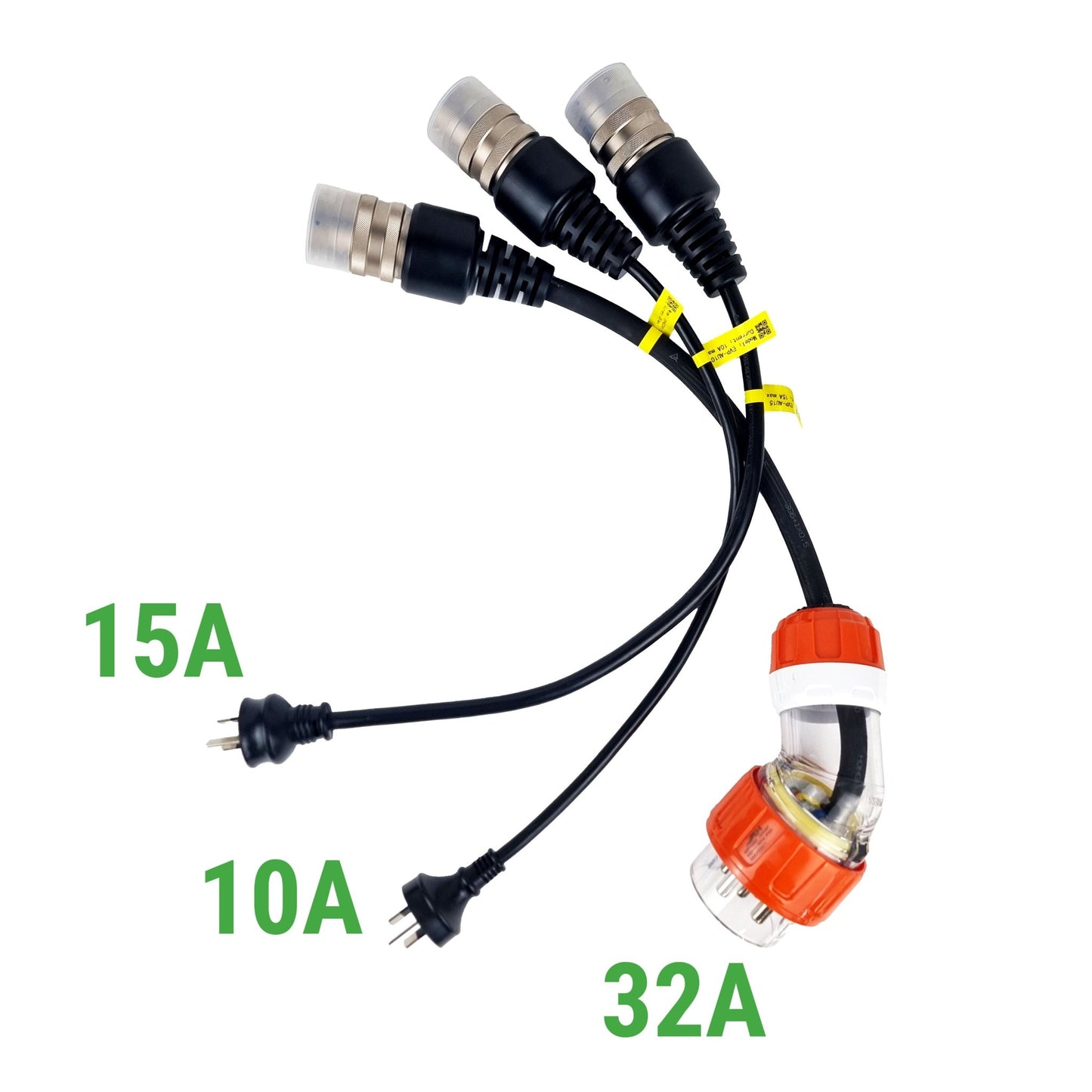 The INCHARGEx 10M Reach Bundle Swappable Tails 10A 15A 32A FlexSwap Charger & 22kW Daisy Chain Type 2 Cable 5m