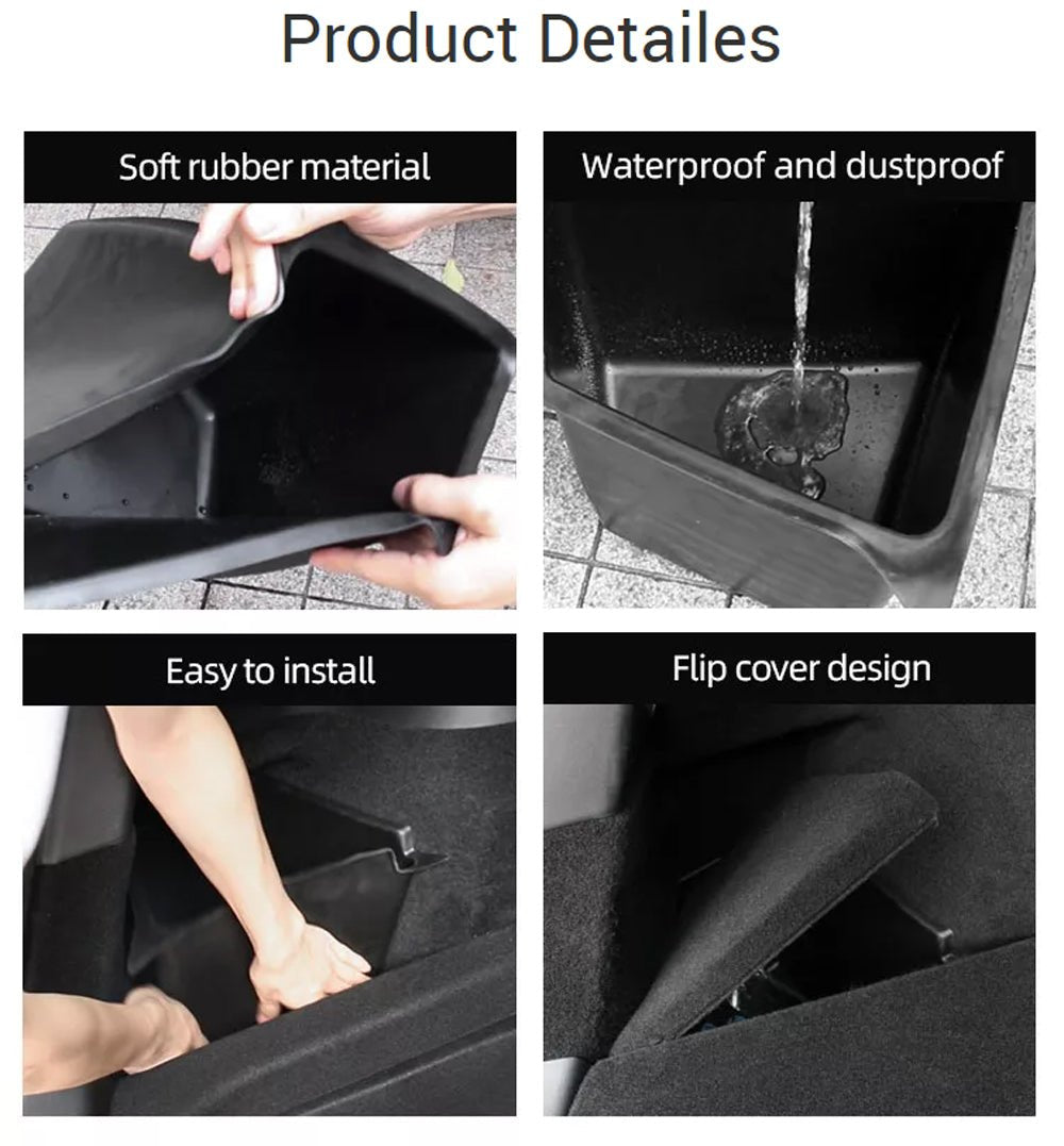 INCHARGEx Car Rear Trunk Bin Box for Tesla Model Y 2022 Australia Organizer Side Trunk Bins Tray Boot Storage Accessories - INCHARGEx