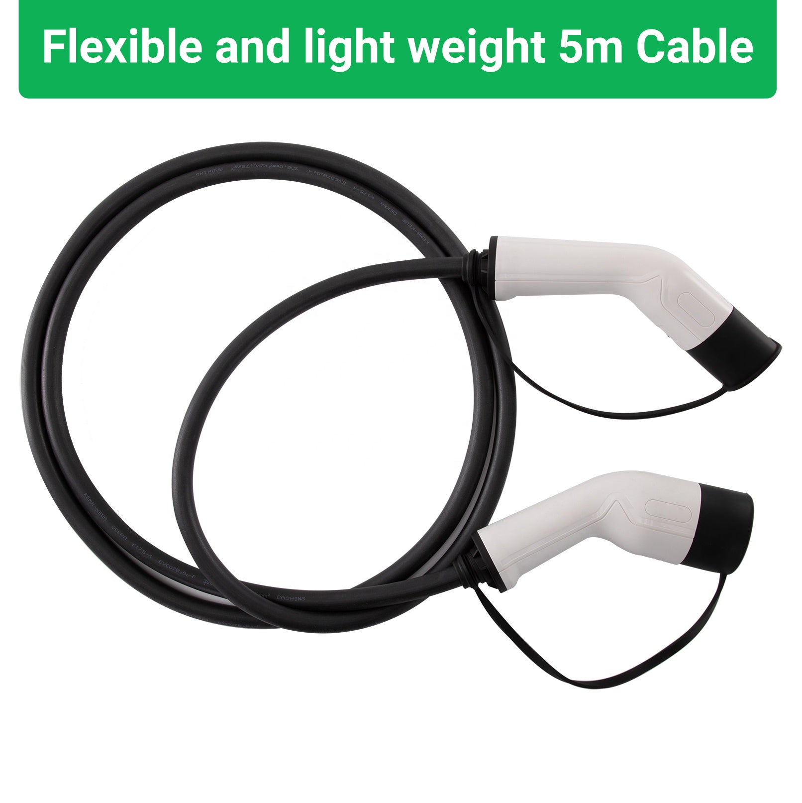 EV Charging cable Type 2 (16Ax3) 11kW - 5m lenght - Everything necessary  for EV charging - Hardware and Software!